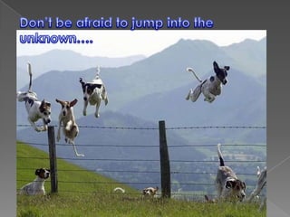 Don’t be afraid to jump into the unknown….