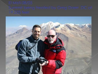 El Misti 08/05Summit being treated by Greg Doerr, DC at 19,223 feet