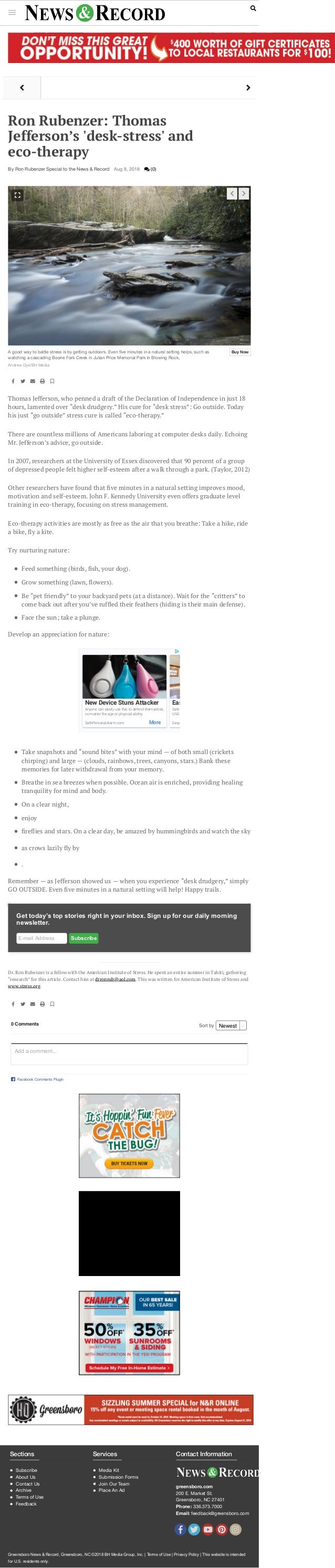 Thomas Jefferson S Cure For Desk Stress Eco Therapy Pdf Dr Rube