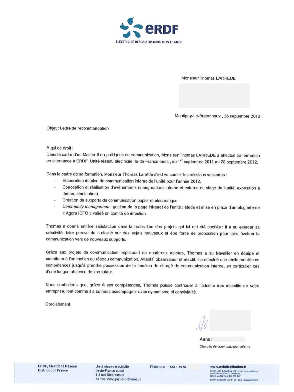 lettre de recommandation thomas larrede erdf