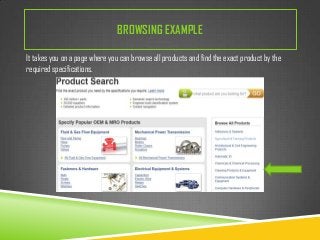 BROWSING EXAMPLE
It takes you on a page where you can browse all products and find the exact product by the
required specifications.

 