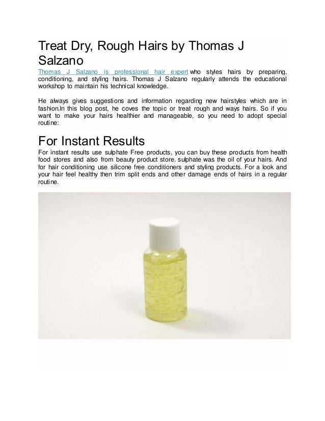 Thomas N Salzano How To Heal Dry And Damaged Hair