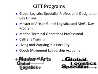CITT ProgramsGlobal Logistics Specialist Professional Designation / GLS Online