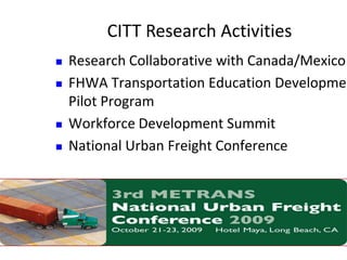 Goods Movement Leadership AcademyMTOPUniversity-industry partnership