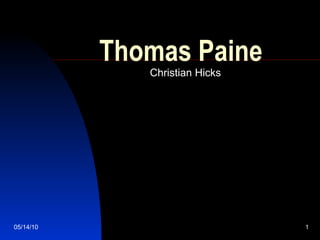 Thomas Paine Christian Hicks 