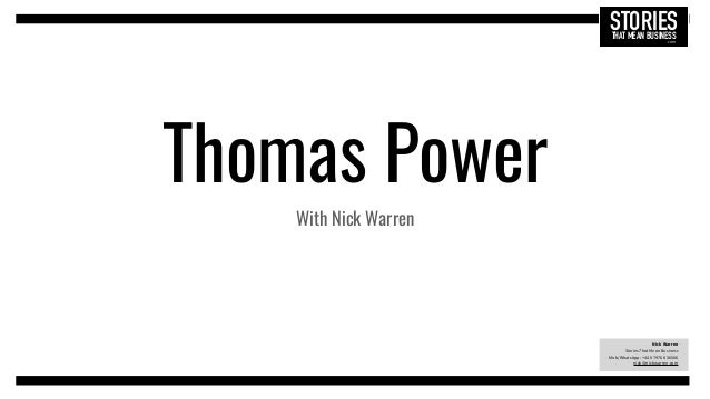Nick Warren
Stories That Mean Business
Mob/WhatsApp: +44 0 7976 836506
nick@nickwarren.com
STORIESTHAT MEAN BUSINESS.com
T...