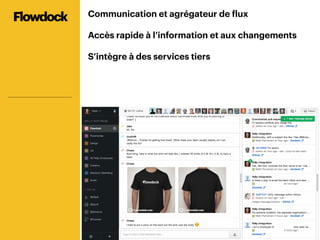 3131
Communication et agrégateur de flux
Accès rapide à l’information et aux changements
S’intègre à des services tiers
Flowdock
 