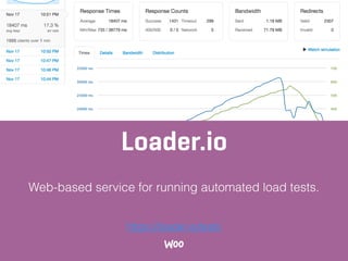 Loader.io
 
 
https://loader.io/tests
Web-based service for running automated load tests.
 