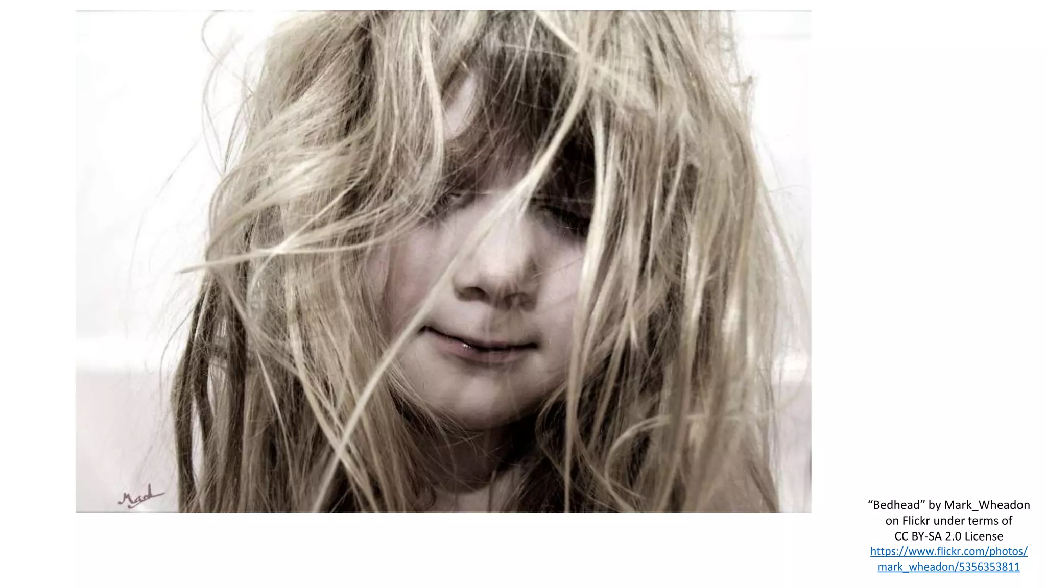 “Bedhead” by Mark_Wheadon
on Flickr under terms of
CC BY-SA 2.0 License
https://www.flickr.com/photos/
mark_wheadon/5356353811
 