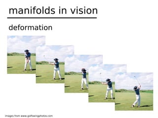 manifolds in vision
  deformation




images from www.golfswingphotos.com
 