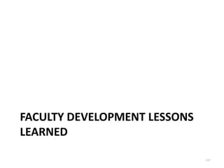 FACULTY DEVELOPMENT LESSONS
LEARNED

                              107
 