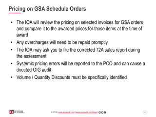 20© 2016 | www.aronsonllc.com | www.aronsonllc.com/blogs |
Pricing on GSA Schedule Orders
• The IOA will review the pricin...