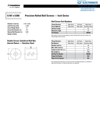 Thomson Linear Lead Screws, Ball Screws and Ball Splines | PDF