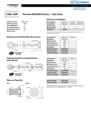 Thomson Linear Lead Screws, Ball Screws and Ball Splines