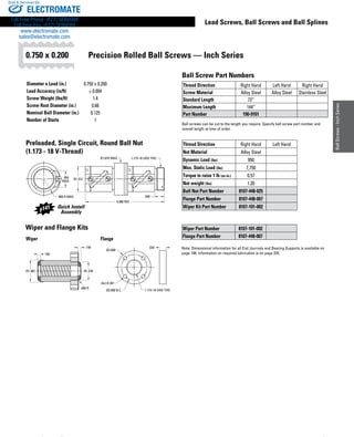 Thomson Linear Lead Screws, Ball Screws and Ball Splines