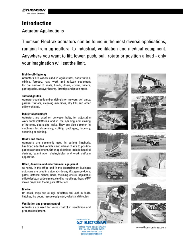 Thomson Linear Actuators Catalog PDF
