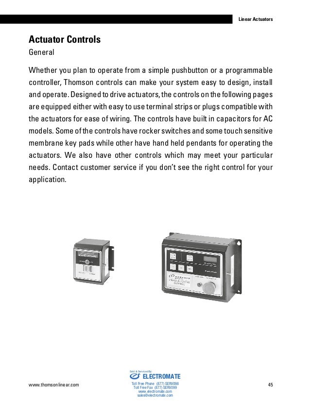 Thomson Linear Actuators Catalog