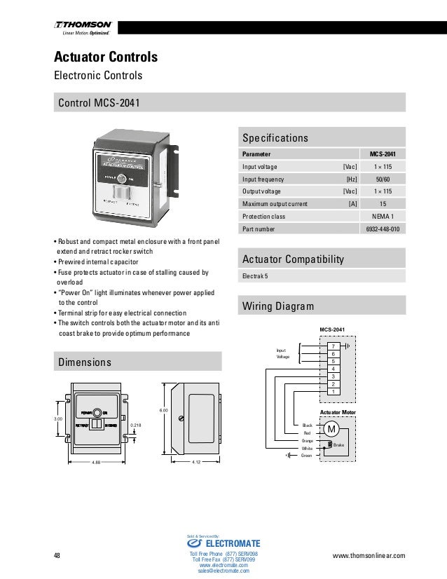 Thomson Linear Actuators Catalog linear slide actuator wiring diagram 