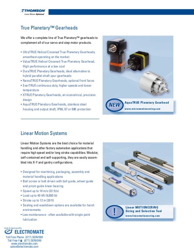 Thomson Linear Mechanical Motion Solutions