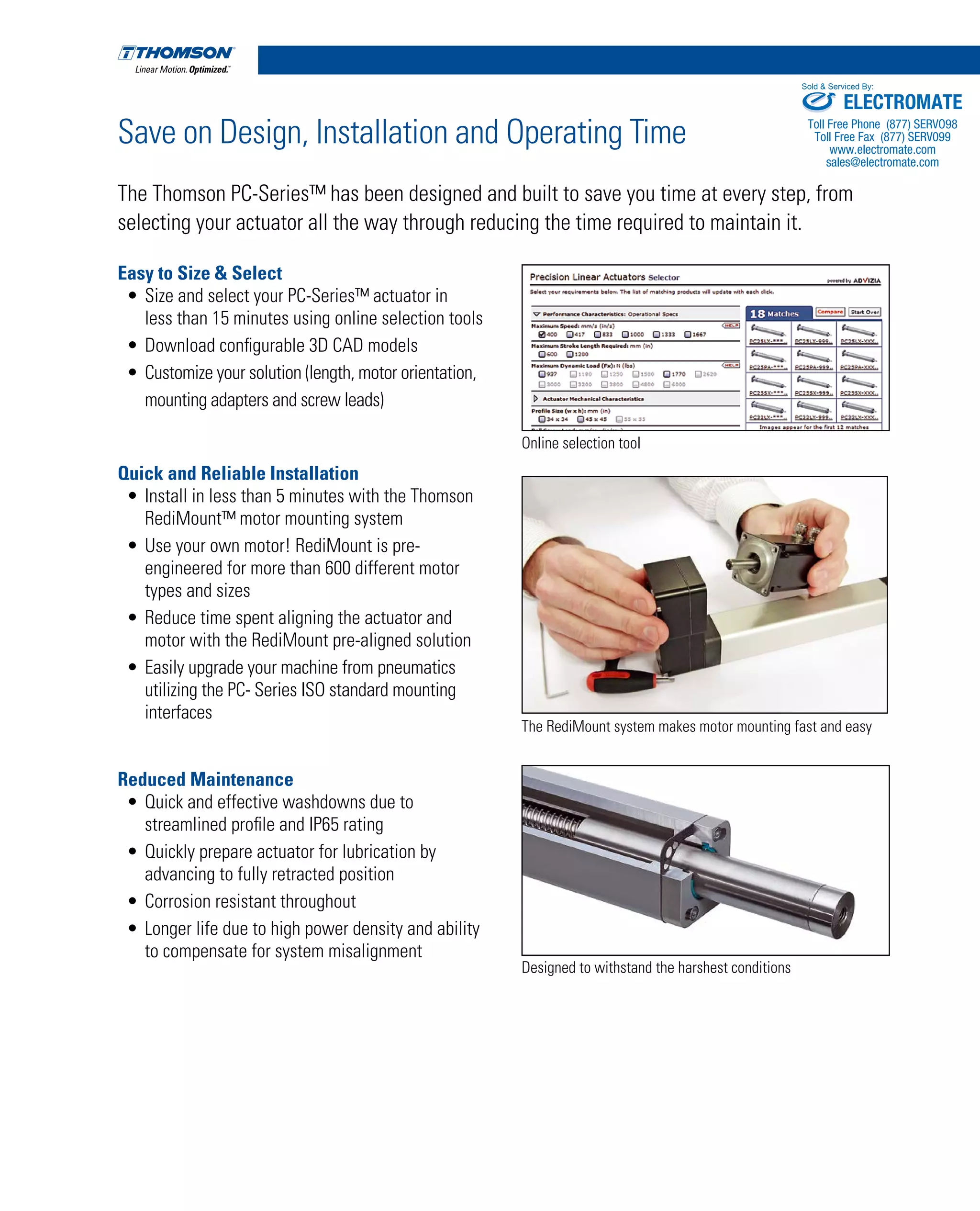 Thomson PC Series Precision Linear Actuators PDF