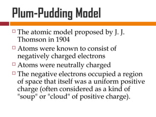 Thomson's Atomic Model | PPT