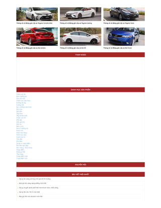 Thông số và Bảng giá Lốp xe Toyota Corolla Altis Thông số và Bảng giá Lốp xe Toyota Camry Thông số và Bảng giá Lốp xe Toyo...