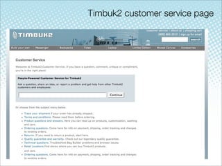 Timbuk2 customer service page