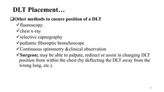 Thoracic anesthesia and One Lung ventilation | PPT