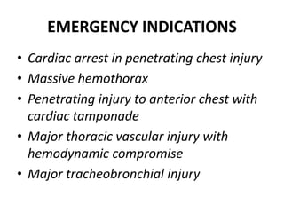 Emergency Indication THORACIC INCISIONS a powerpoint for general surgeons | PPTX