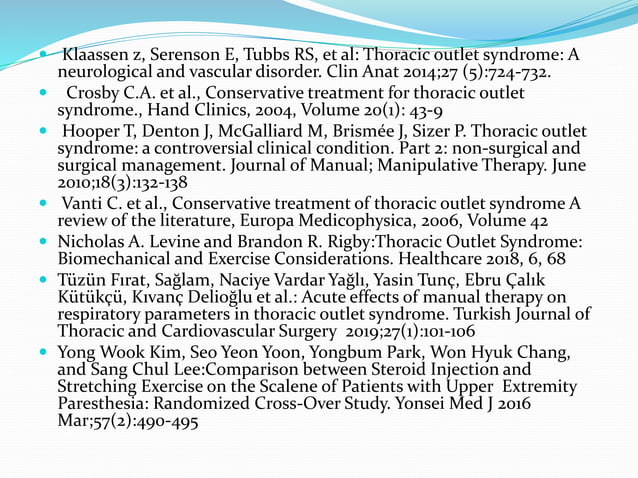 Thoracic outlet syndrome/ TOS | PPTX | Death, Injury, or Military ...
