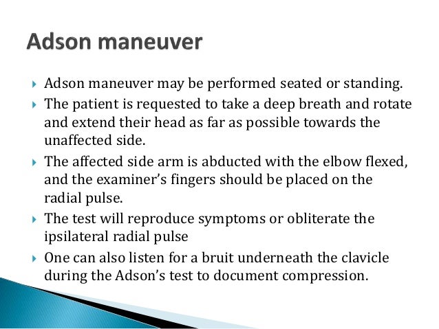 thoracic outlet syndrome test