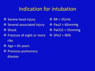 Head Injury Pao2 Thoracic trauma and pain management | PPTX
