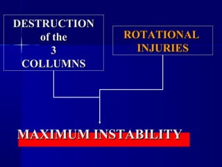 DDEESSTTRRUUCCTTIIOONN 
ooff tthhee 
33 
CCOOLLLLUUMMNNSS 
RROOTTAATTIIOONNAALL 
IINNJJUURRIIEESS 
MMAAXXIIMMUUMM IINNSSTTAABBIILLIITTYY 
 