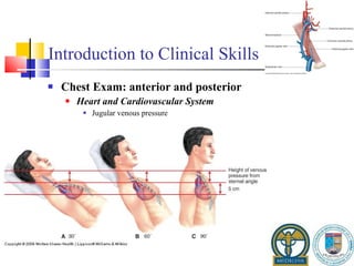 Introduction to Clinical Skills Chest Exam: anterior and posterior Heart and Cardiovascular System Jugular venous pressure 
