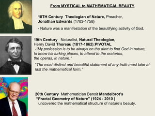 18TH Century Theologian of Nature, Preacher,
Jonathan Edwards (1703-1758)
- Nature was a manifestation of the beautifying ...