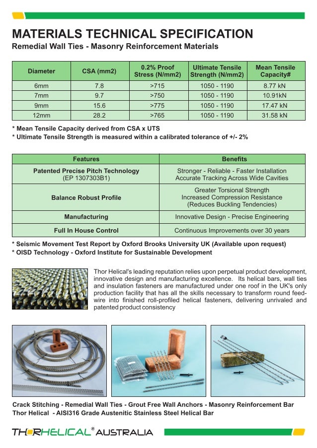 Thor Helical Materials Technical Specification