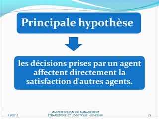 2913/02/15
MASTER SPÉCIALISÉ: MANAGEMENT
STRATÉGIQUE ET LOGISTIQUE -2014/2015
 