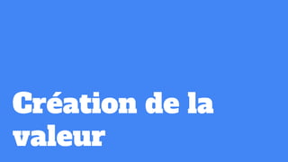 Création de la
valeur
 