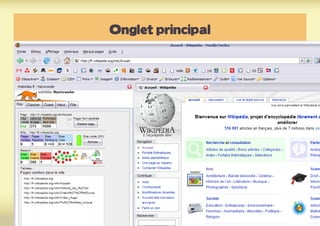 Onglet principal
 