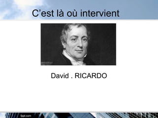 C’est là où intervient
David . RICARDO
 