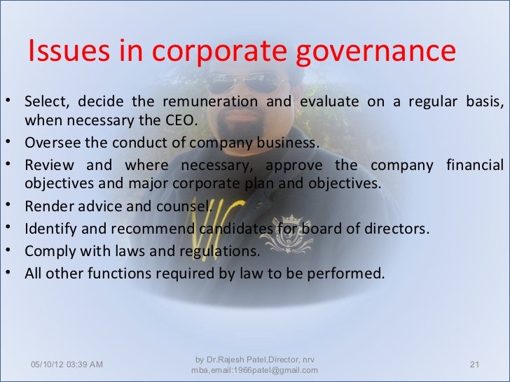 Essay on corporate governance