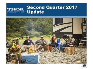 STRONG FUNDAMENTALS
SUPPORT CONTINUED RV
INDUSTRY GROWTH
4
Continued favorable
macro environment
 Low interest rates
 Stable fuel prices and wide
availability
 Wide credit availability
 Favorable employment and
wage trends
 Strong consumer confidence
38% = 49M
POTENTIAL FIRST-TIME BUYERS
HAVE INVESTIGATED PURCHASE
OR VISITED AN RV SHOWROOM
OR DEALERSHIP in 2016 **
10%CAGR IN NEW RV
UNIT SHIPMENTS
SINCE 2010 *
34%OF NEW RVS
SOLD IN 2016
WERE TO FIRST
TIME BUYERS – 8
IN 10 OF THOSE
NEW BUYERS
WERE UNDER
AGE 65 *
40% = 129M
CONSUMERS IDENTIFY AS
“ACTIVE FAMILY ADVENTURERS”
OR “NATURE LOVERS”
MOST LIKELY GROUPS TO OWN
OR RENT AN RV IN THE FUTURE **
16.6M
POTENTIAL BUYERS WERE
INTERESTED IN NEW RVS **
* Source: RVIA, RV Industry Power Breakfast Presentation, May 2017
** Source: RVIA Go RVing Communications Study 2016
 