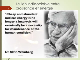 Le lien indissociable entre
croissance et énergie
01/04/201
5
Guy Weets
4
 