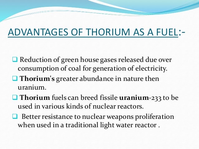 Thorium As A Fuel For Next Generation Nuclear