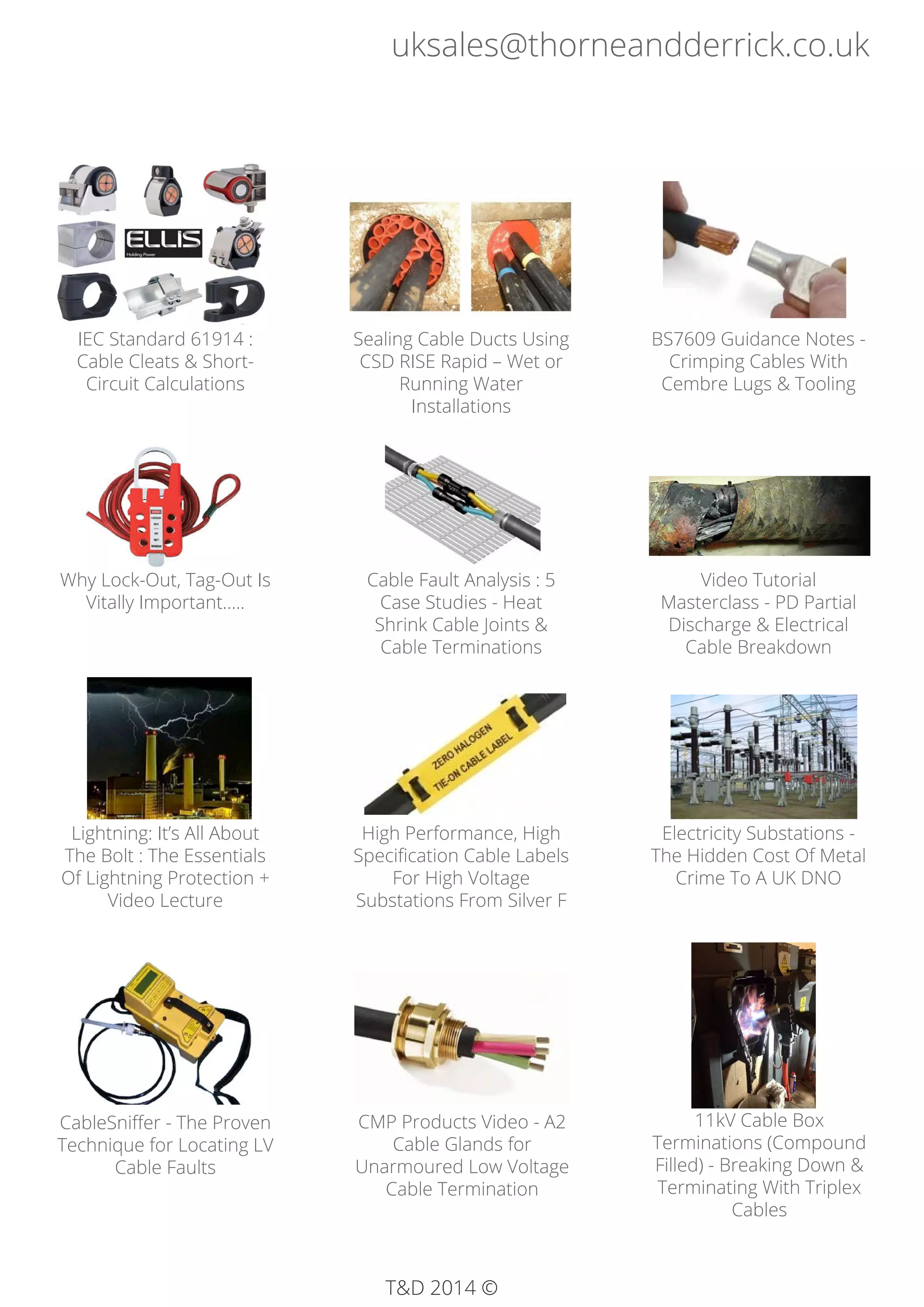 Thorne & Derrick E-Brochure - LV MV Power, Cabling, Jointing ...