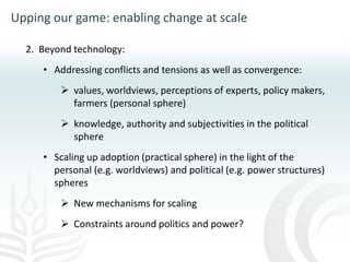 Making agriculture climate-smart at scale
