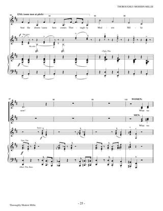 —25—                                          THOROUGHLY MODERN MILLIE



      ##
           ENS: (some men at pitch)

                                                                                                          ˙
 93


 &                                                                                                                         ˙
                                                 94                                                  95                                96


               œ œ                       œ             œ                   œ œ. œ                                                            ˙               ˙
                                 œ                                œ.              œ
             beat    the       drums 'cause           here       comes Thor    -    ough - ly             Mod      -       ern              Mil       -      lie


            f >Strs arco                                                      >             .j                  >
                                                                                                                œ                >
      ##              .                  >             .                      œ
                                                                              œ             œ ‰
                                                                                            œ
                                                                                                                œ
                                                                                                                J ‰ Œ
                                                                                                                                 œ
                                                                                                                                 œ ‰                 >
                                                                                                                                                     œ ‰ Œ         >
                                                                                                                                                                   œ ‰
 &            œ œj ‰ Œ
              œ                          œ
                                         œ
                                                         j ‰ Œ
                                                       œ ‰
                                                                                                          Œ                      J           Œ       œ
                                                                                                                                                     J             œ
                                                                                                                                                                   J
              Ó œ               ˙                      œ
                                                       œ     ˙.
                                                       J
                                >                            >
                        Hn solo

                               ß                             ß
      ##                         Œ                                Œ                                       Œ œœ Œ œœ                          Œ    Œ
                                                                                                              +Tpts, Tbn


 &          œ œ
            œ œ                          œ
                                         œ             œ
                                                       œ                      œ
                                                                              œ             œ
                                                                                            œ               œ
                                                                                                            œ    œ                             œœ   œœ
            œ œ                          œ             œ                      œ             œ               .    œ
                                                                                                                 .                             œ
                                                                                                                                               œ    œ
           f> .                          >             .                      >             .                                                  .    œ
                                                                                                                                                    .
 ? ##                            Œ                                Œ                                       Œ œ              Œ œ               Œ œ Œ œ
              œ œ
                .                        œ             œ
                                                       .                      œ             œ
                                                                                            .               œ
                                                                                                            .                œ
                                                                                                                             .                 .    .
              >                          >                                    >



      ##
                                             Œ                                                                                                   Ó
97                                                                                                                                                   WOMEN:

 &
                                                      98                                        99                                     100


               ˙.                                                                                                                                            œ œ
                                                                                                                                                             œ œ
             now!                                                                                                                                          What we

      ##
 &                                                                                                                                               Ó           œ #œ
                                                                                                                                                             œ œ
                                                                                                                                                      MEN:



                                                                                                                                              ^
      ##                                 j                                          j                                         j                        ^
                                                                                                                                                           What we

 &             Ó                     ‰ œ œ                   Ó                ‰ nb œ b œ              Ó                    ‰ œ œ             #œ              Ó
                                 Saxes

                                        œ œ
                                        œ œ                                        œ œ
                                                                                   œ œ                                       œ œ
                                                                                                                             œ œ              œ
                                                                                                                                              œ        œ
                                       f .                                             .                                        .                      œ
      ##                j                                                j                                     j          .                   ^
                                                                                                                                              œ
               œ. œ ‰ œ Ó                                      œ. bœ ‰ œ Ó                            œ. œ ‰ œ œ. œ œ
              Tpts, Tbn


 &             œ.
               œ œ œ                                       n b - .. œ œ
                                                               œ                                      œ.
                                                                                                      œ œ œ œ œ           œ                  #œ
                                                                                                                                              œ        Œ     Ó
               - . œ. œ.                                       œ œ œ
                                                                    .  .                              - . œ. œ. - .. œ. # œ
                                                                                                                 œ
      f
                                        j                                                                          j                            ^
 ? ## œ                    Œ         ‰ œ œ. œ bœ                       Œ      ‰ œj n œ . # œ œ                  ‰ œ œ             œ          #œ œ Ó
       œ                               œ œ. œ bœ                                œ nœ. #œ œ                        œ .
                                                                                                                  - œ             œ          #œ œ
            +Bari, Tbn, Bass                                                                                                      .           .




Thoroughly Modern Millie
                                                                                   - 25 -
 