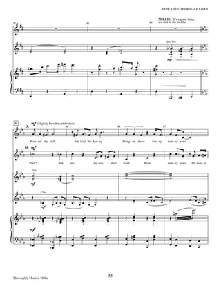 —55—                                                  HOW THE OTHER HALF LIVES



 #                                                                                                                                                                                       bbb
                                                                                                                                              MILLIE: It's a good thing


& #
91                                                                        92                                                       93         we met in the middle.




      ##
&                                                                              Œ                                                          Œ             b b œœ       œ     n œœ          bbb
                                                                                                                                                    Tpts, Tbn


                 ˙
                 ˙                                ˙                                          œ             n˙                                                      bœ
                                                                                                                                                                    œ        œ
                                                  ˙                                          œ              ˙                                             bœœ       œ        œ
                                                                                                                                                            â       â        â
                                                                                                                                                        P
                                            œ nœ œ.                              .                                        j               .
  ## # œ .                  œ œ.                                                 œ
                                                                                 œ ‰ œ nœ.                               œ
                                                                                                                       œ œ                œ
&
                                               J                               ‰ J   J œ                                 J ‰
                                                                                                                                         #œ ‰ Œ
                                                                                                                                          J                            Ó                 bbb

? ##                                Œ             œ              Œ             œ             Œ              œ               Œ             œ                                              bbb
                 œ                                                                                                                                       bœ        nœ       œ




                  F (slightly broader celebration)
  b                j                           ‰# œj œ . œ œj œ .
                  œ œ # œj ˙
 94



&b b                                                                                                             œ œ œ Œ œ œ.                             œ œ. œ ˙
            D:                                        95                                                   96           3                          97




     M: F
                 Pour me the milk                              but hold the hon-ey.                             Bring on those          fun - ny        mon-ey woes.


   bb n ˙                                                  œ                                                                                              œ œ . œ ‰ œj œ . n œ
&b                                      Œ bœ                         Œ             œ. œ #œ. œ                    œ
                                                                                                                       Œ         œ Œ
                 Poor?                      Not            me,                     ho-ney.       I don't        want            those                   mon-ey woes.           I'll mar - ry



&     bbb         ˙ ..
                                            #œ
                                                           w                                                     w
                                                                                                                 w                                        w
                                                                                                                                                          w
                     Vlns

                  ˙.
                  ˙                          œ
                                             œ             w
                                                           w                                                     w                                        w
                  F

  b
&b b                 Œ                                                                       Œ                   Œ
                            Clars

                                                                                                                       œ         œ. œ œ. œ                ˙                œ. œ œ. #œ
                            bœ
                             .          œ. œ œ. œ          œ. œ œ. œ œ                                                 .
                            F                                                                                                                                                   ˙.
  b                                                                                                                .               .                             n˙.
&b b    Œ b b n œœ Œ # b œœ
                œ        œ                                 Œ         œœ
                                                                     œ             Œ         œœ
                                                                                             œ                   Œ œ
                                                                                                                   œ
                                                                                                                   œ             Œ œ
                                                                                                                                   œ
                                                                                                                                   œ                      Œ
                œ
                .        œ
                         .                                           œ
                                                                     .                       œ
                                                                                             .
       F
           nœ                                                        œœ                      œœ                  œ nœ              œ
? b b b œ b œœ b œ b œœ  œ                                 œ          œ            œ          œ                     œ
                                                                                                                    œ              œ
                                                                                                                                 œ œ                      œ œ              œ         œ
     b bœ                                                  œ                       œ                             œ                                        œ œ              œ
                   bœ                                                                                                            œ                                                   œ



Thoroughly Modern Millie
                                                                                             - 55 -
 