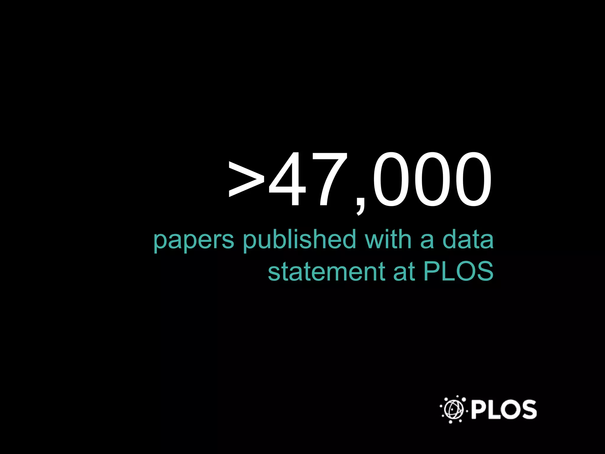 >47,000
papers published with a data
statement at PLOS
 