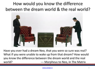How would you know the difference
between the dream world & the real world?
www.catalign.in 2
Have you ever had a dream Ne...